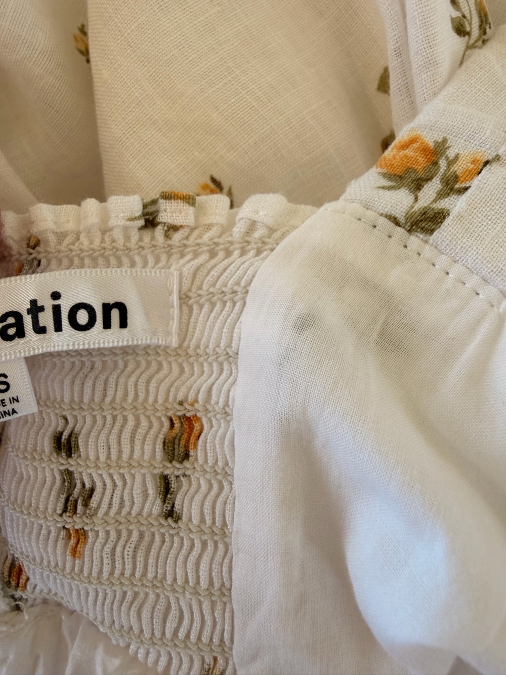 REFORMATION TANA FLORAL LINEN MAXI DRESS SMOCKING RUCHED STRAPS BOHO EUROSUMMER - Picture 13 of 15